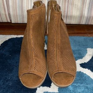 American Rag Brown PeepToe Booties Size 6.5